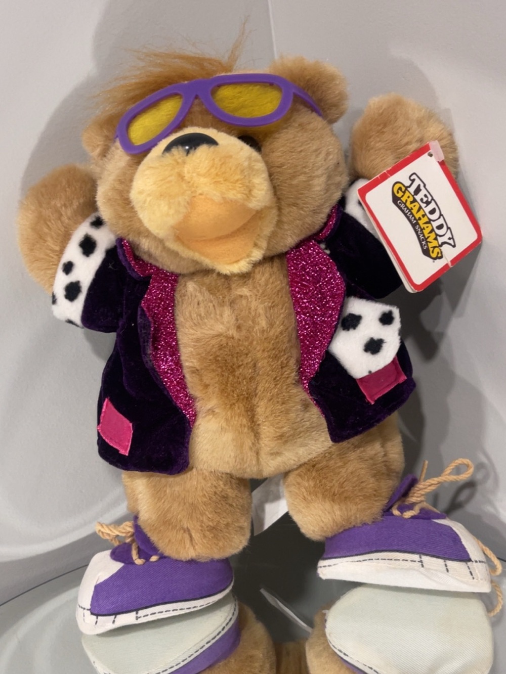 NWT - 90s Nabisco Applause Teddy Grahams "Rock Star" Bear - Picture 2 of 7